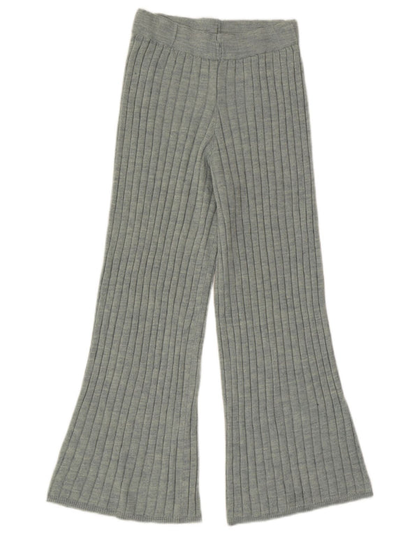 Pantaloni casual svasati in maglia da donna Zara UK 12 Acrilico verde medio
