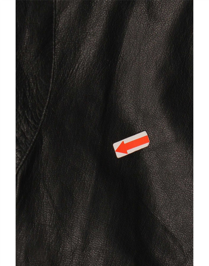 Giacca da motociclista in pelle da uomo vintage IT 52 XL Nera