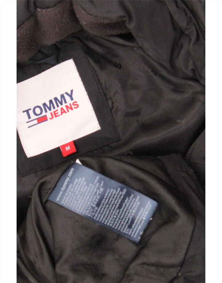 Cappotto imbottito con cappuccio da donna Tommy Hilfiger UK 14 poliestere nero medio