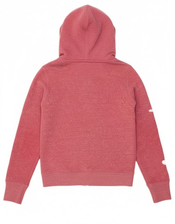 Felpa con cappuccio e zip grafica da donna Superdry UK 10 Small Pink Poliestere