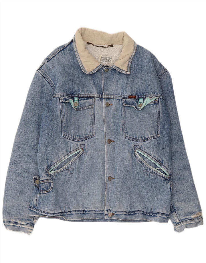 RIFLE Giacca da uomo in denim sherpa UK 38 Blu medio