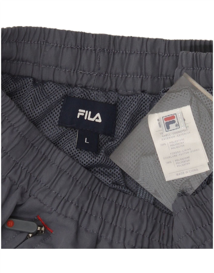 Fila Pantaloni da tuta con grafica da uomo Joggers Large Blu Poliestere