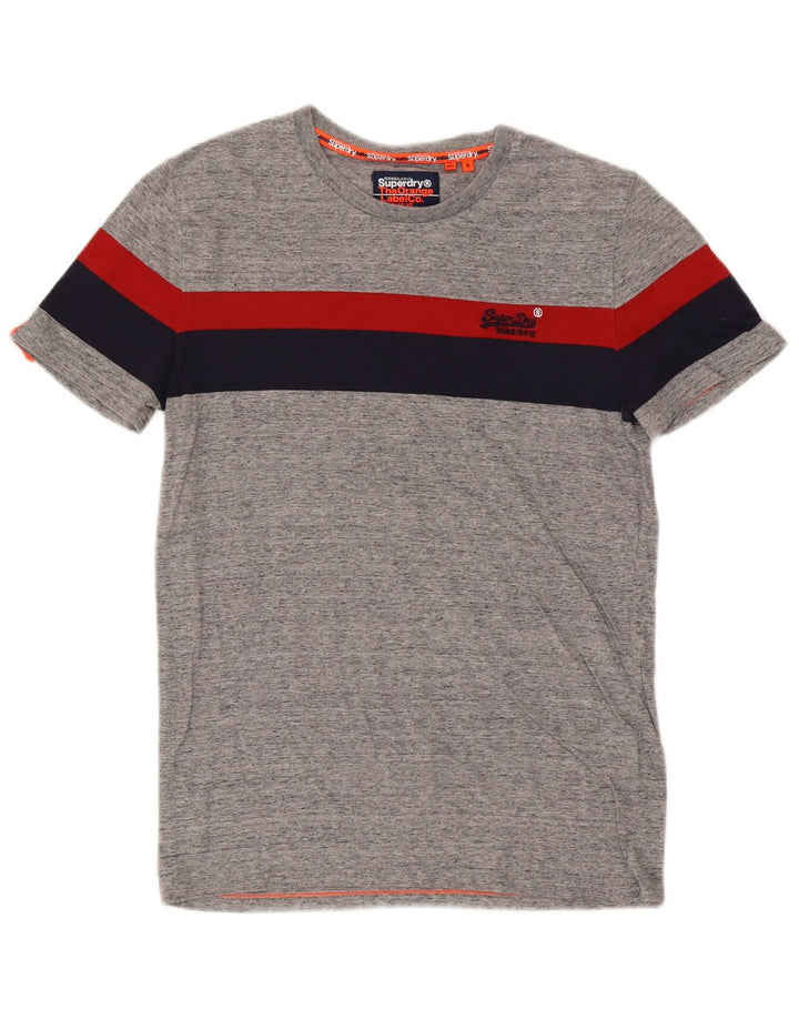 T-shirt da uomo Superdry Top Small in cotone color block grigio