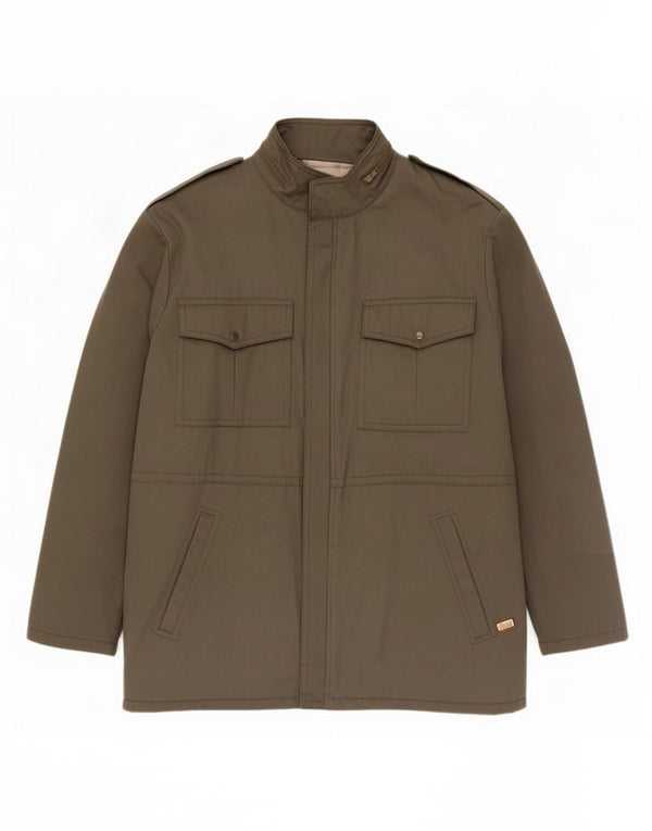 Giacca militare vintage da uomo UK 40 grande cotone kaki