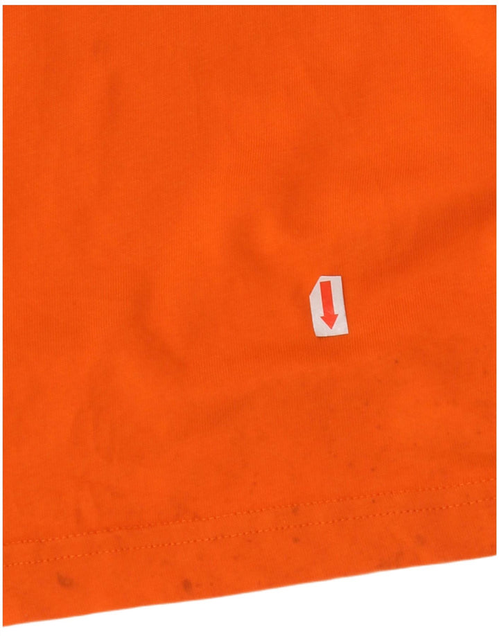 ADIDAS Boys Graphic T-Shirt Top 13-14 Years Orange Cotton