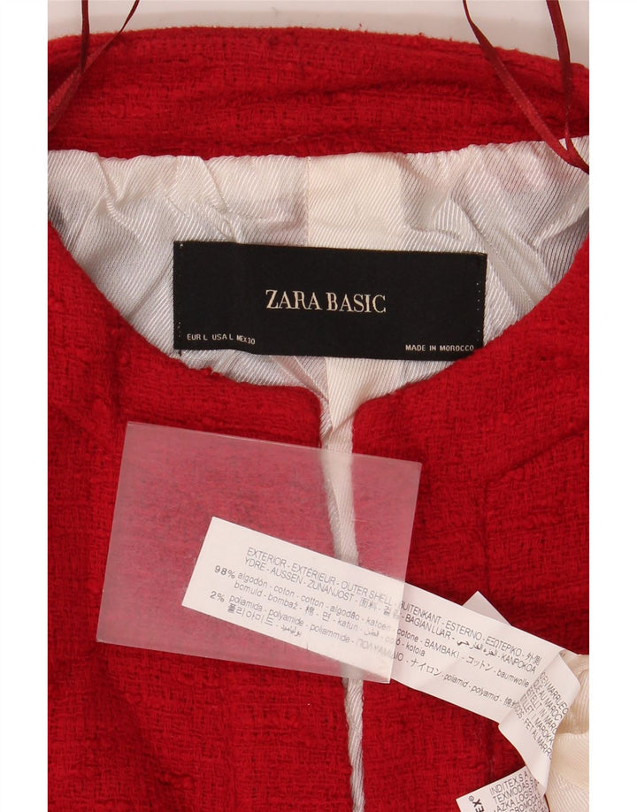 Giacca blazer da donna Zara UK 16 grande in cotone rosso