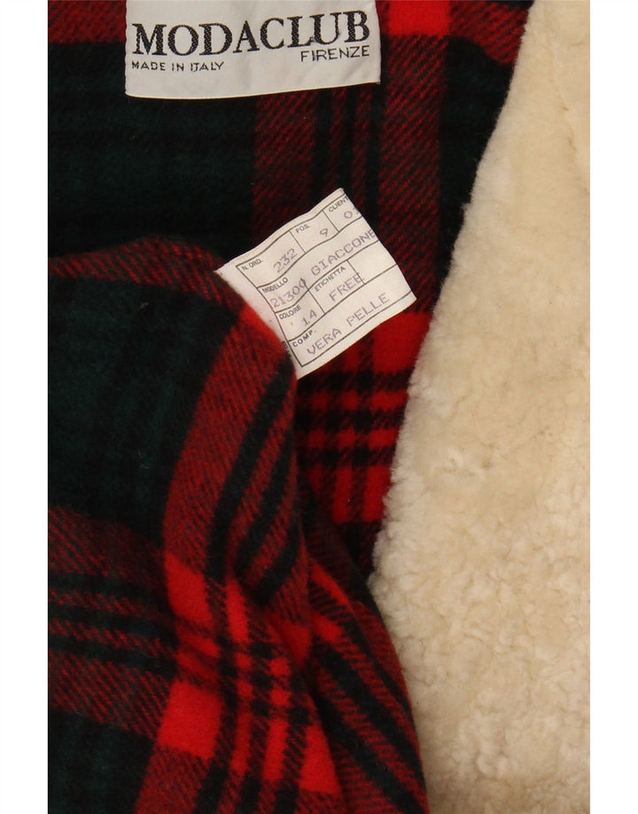 Giacca ampia da uomo VINTAGE IT 46 piccola pelle color block marrone