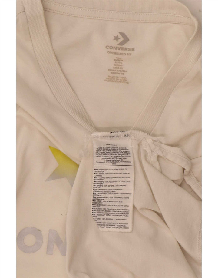 T-shirt grafica oversize da uomo Converse Top grande in cotone bianco