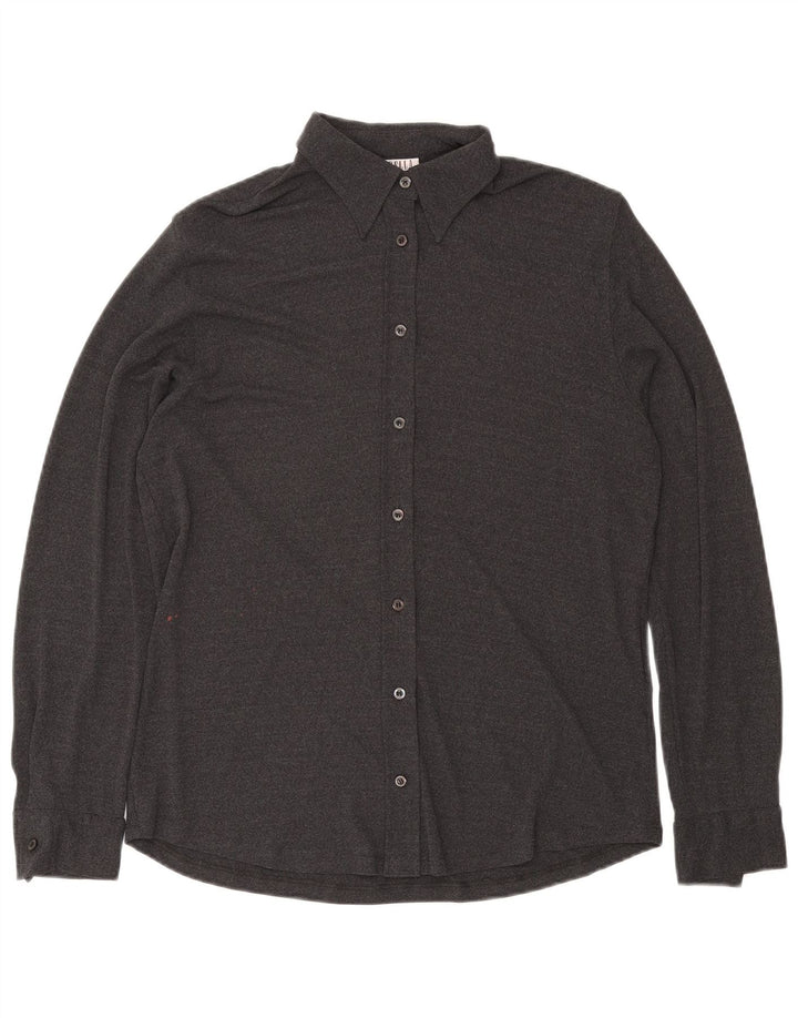 MARELLA Camicia da donna camicetta UK 14 grande viscosa grigia