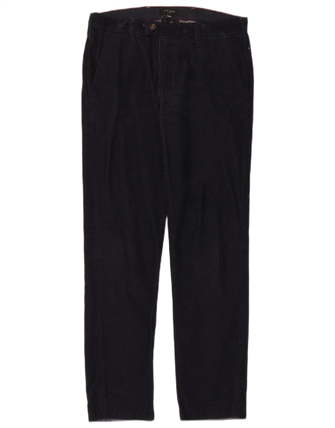 Pantaloni slim in velluto a coste da donna Ted Baker W32 L31 Blu Navy