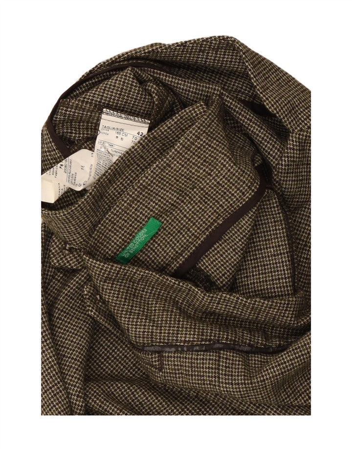 Abito 2 Pezzi Benetton Donna IT 44 Medio W32 L31 Verde Pied De Poule