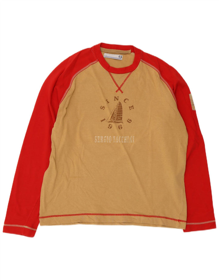 SERGIO TACCHINI Top grafico da uomo Milano manica lunga grande beige