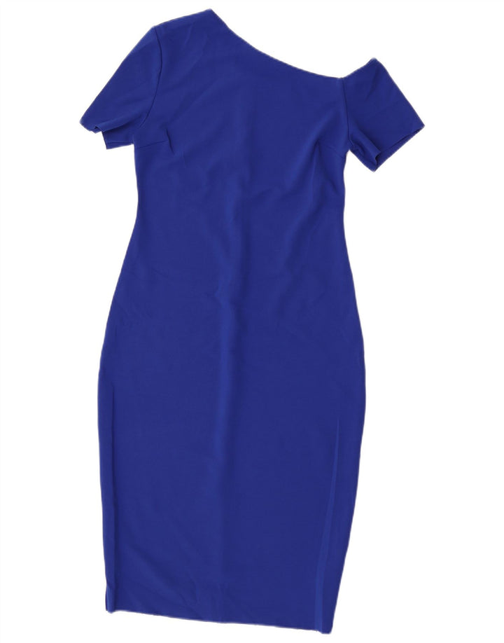 Vestito aderente monospalla da donna Zara UK 8 piccolo poliestere blu