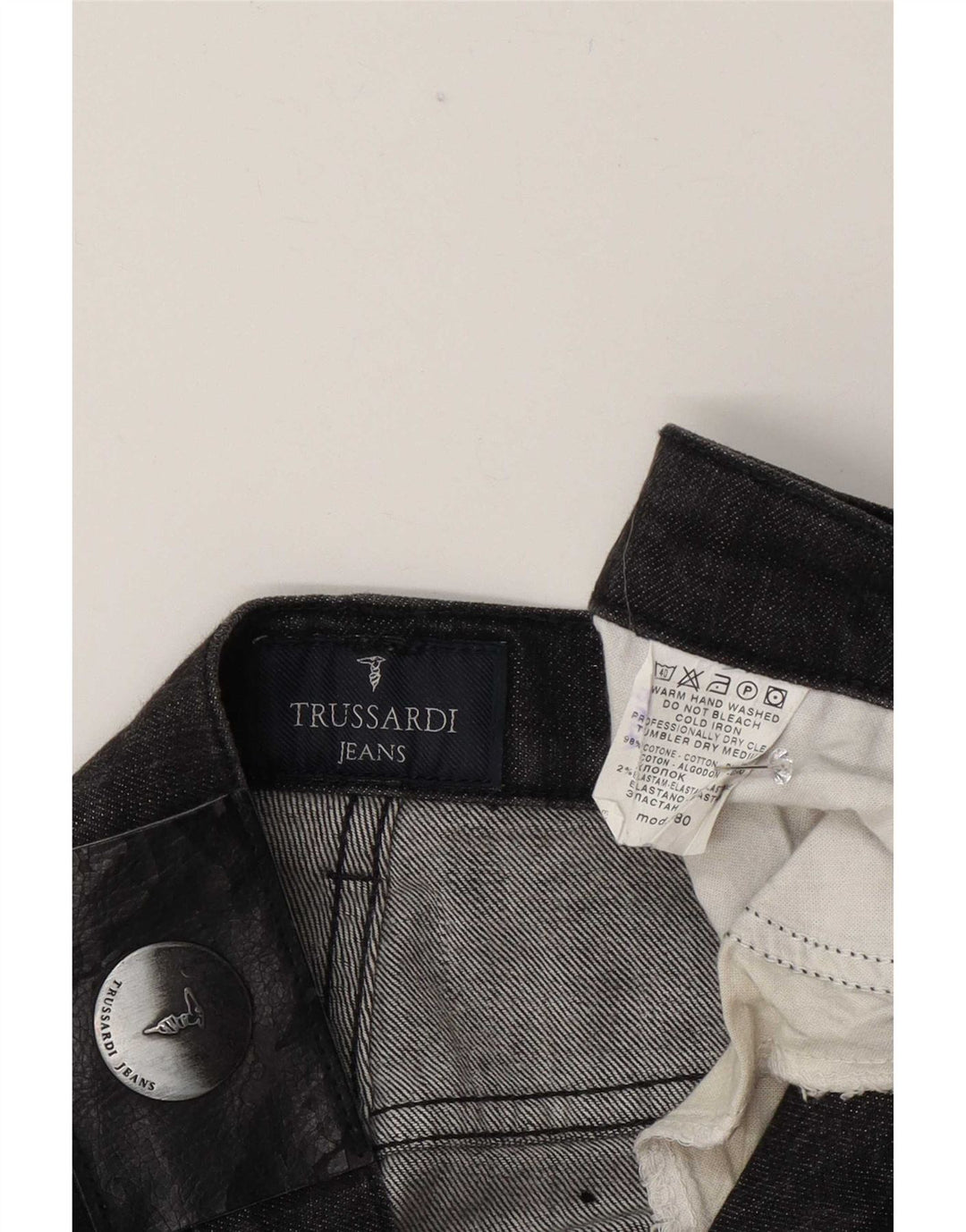 Jeans Straight Uomo Trussardi W34 L33 Cotone Grigio