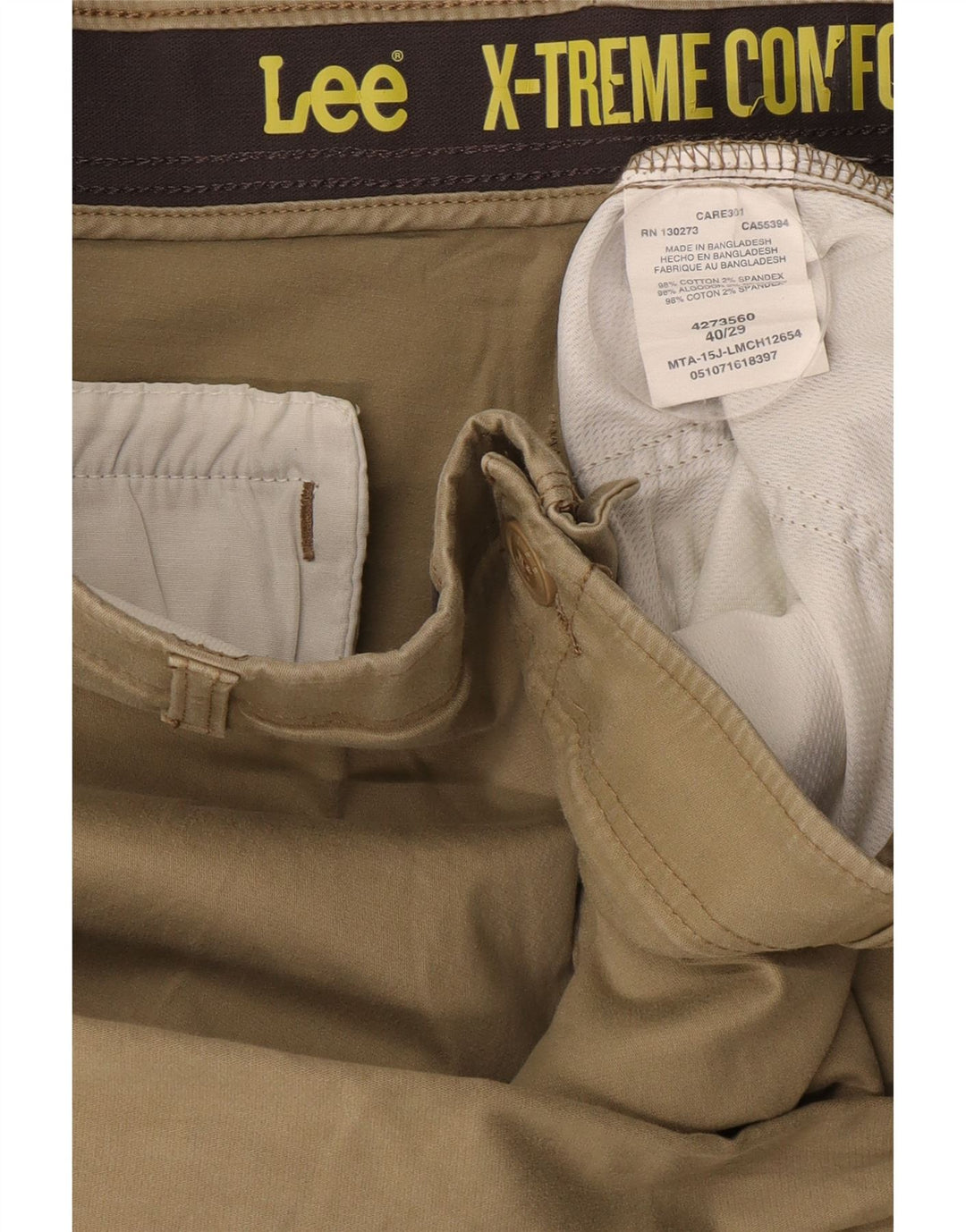 Pantaloni chino dritti LEE X-treme Comfort da uomo W40 L29 in cotone beige