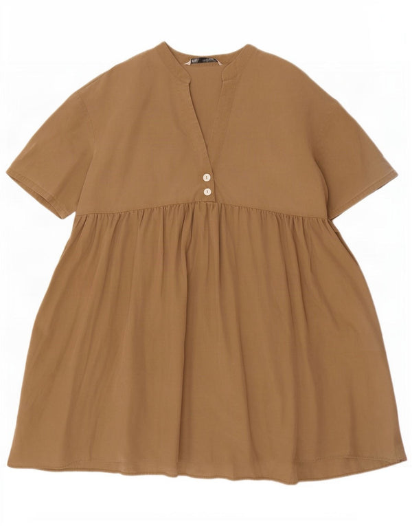 Abito a strati oversize da donna Zara UK 6 XS Lyocell beige