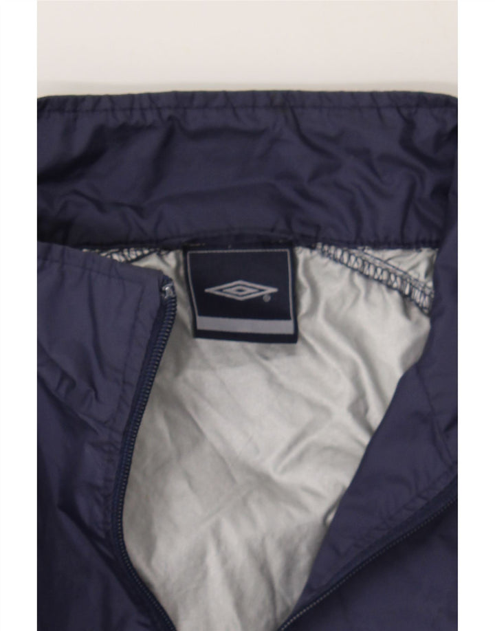 UMBRO Boys Hooded Pullover Rain Jacket 9-10 Years Navy Blue Nylon Vintage Umbro and Second-Hand Umbro from Messina Hembry 