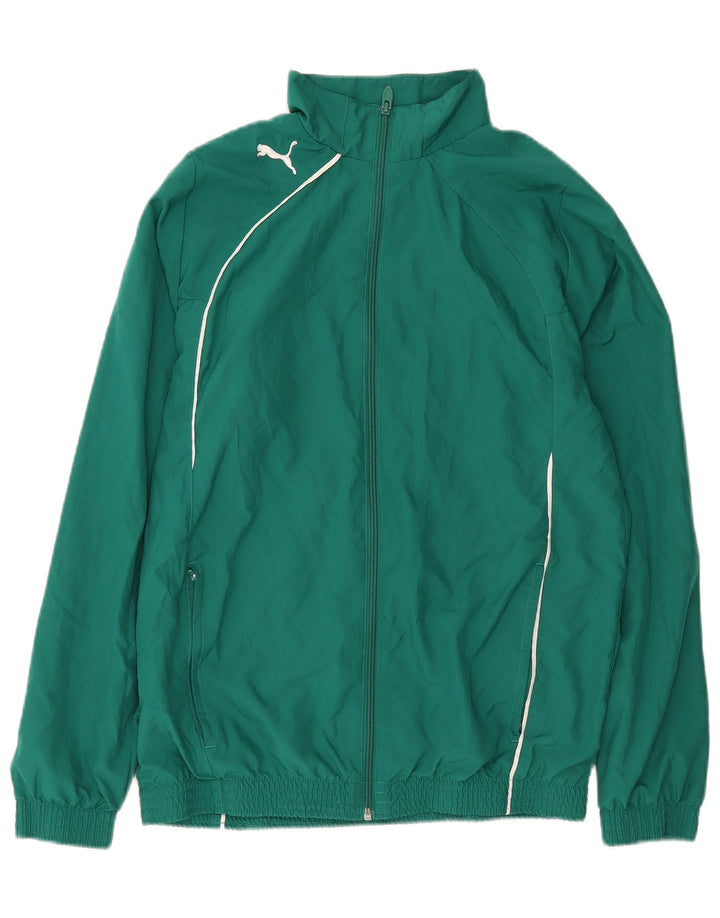 Giacca da tuta da ragazzo Puma 15-16 anni in poliestere verde