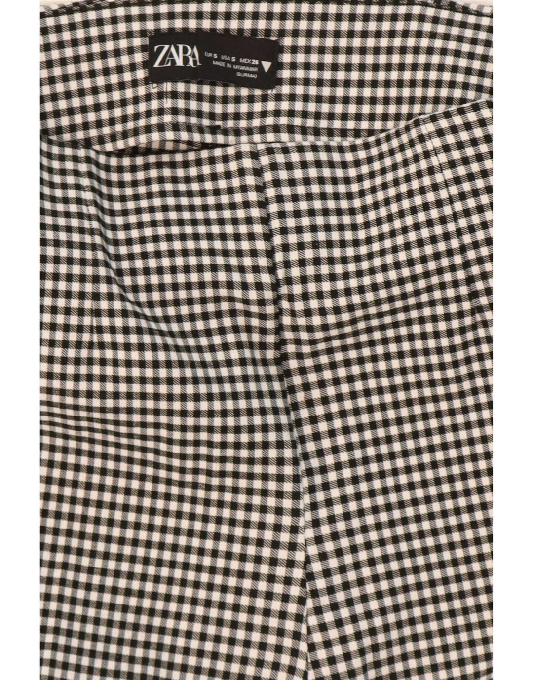 Leggings Zara da donna UK 8 Small in viscosa a quadretti neri