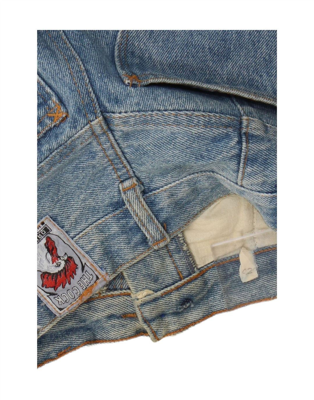 Gonna di jeans a vita alta da donna VINTAGE IT 42 media W24 blu