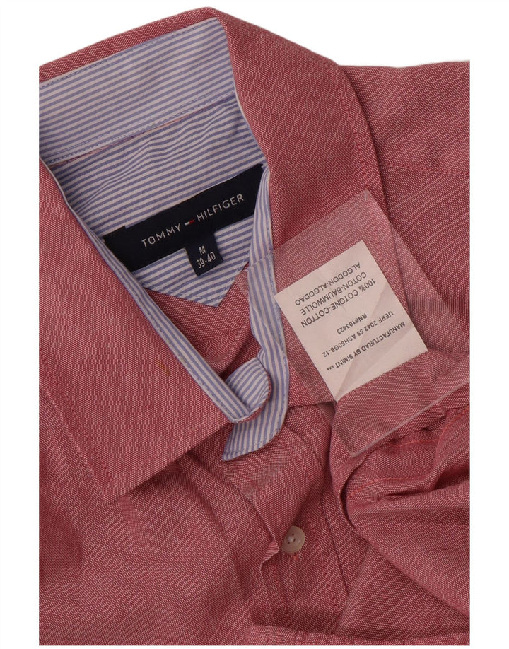 Camicia da uomo Tommy Hilfiger taglia 39/40 cotone rosso medio