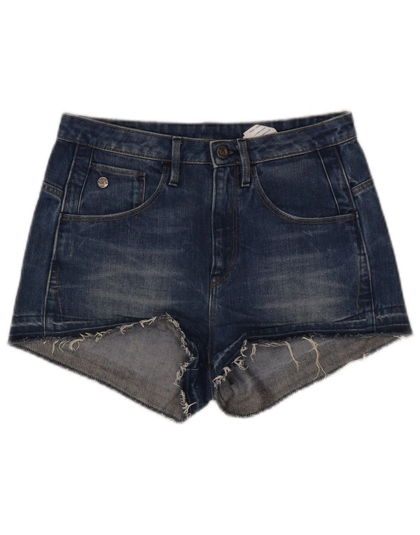 Pantaloncini di jeans a vita alta da donna G-Star W27 piccolo cotone blu