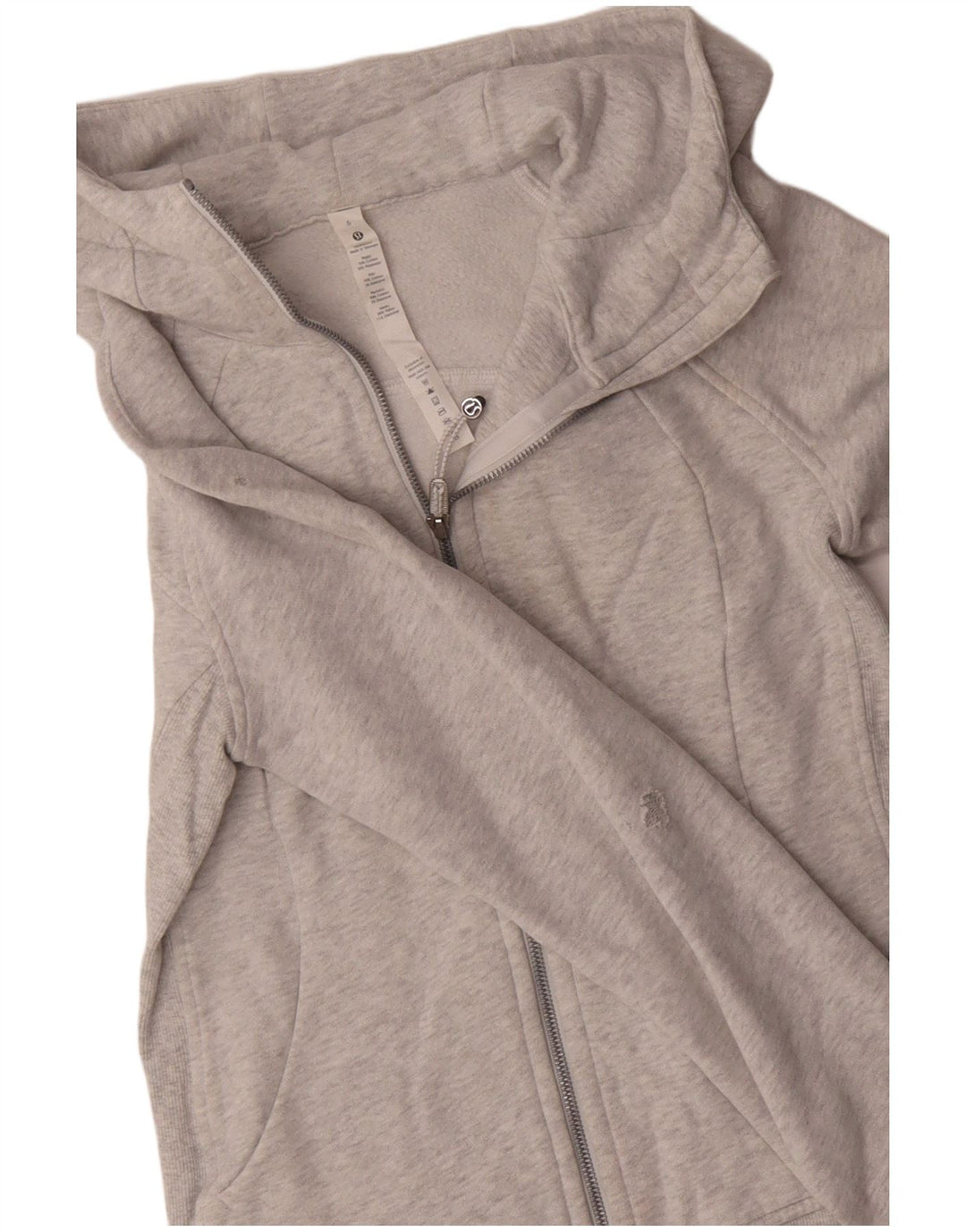 LULULEMON Felpa con cappuccio e zip da donna US 6 Cotone grigio medio