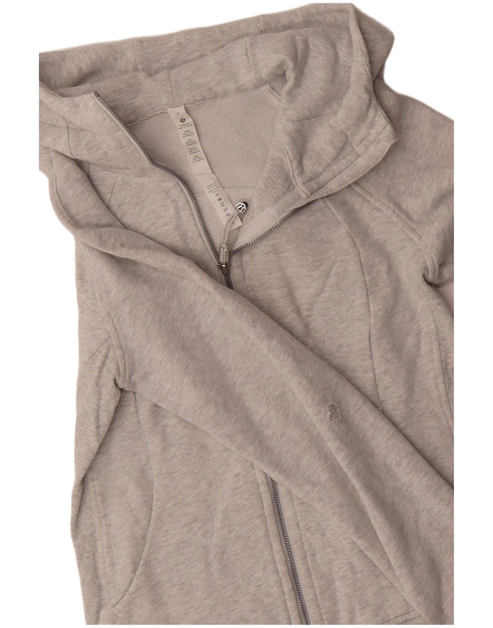 LULULEMON Felpa con cappuccio e zip da donna US 6 Cotone grigio medio