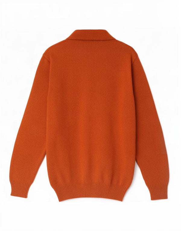 Vintage Mens Polo Neck Jumper Sweater IT 50 Medium Brown Striped