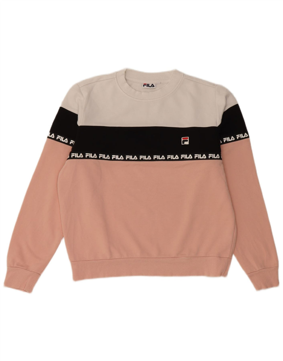 Felpa grafica da donna Fila Jumper UK 10 Small Pink Colourblock