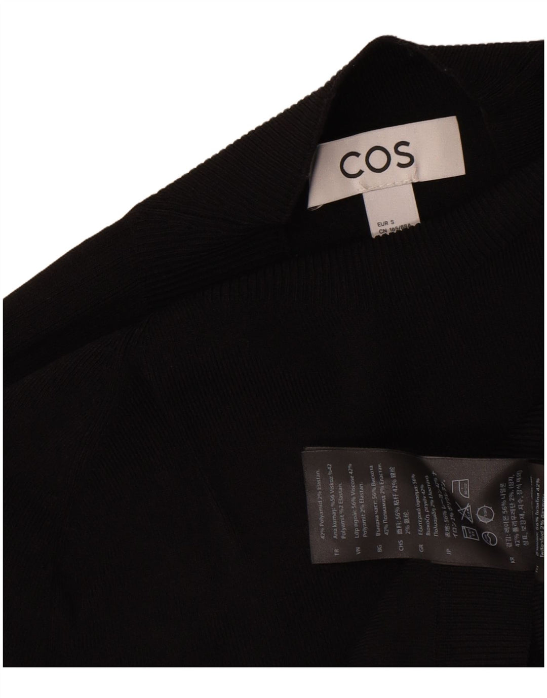 Maglione corto da donna con collo alto Cos, UK 10, piccolo in poliammide nero