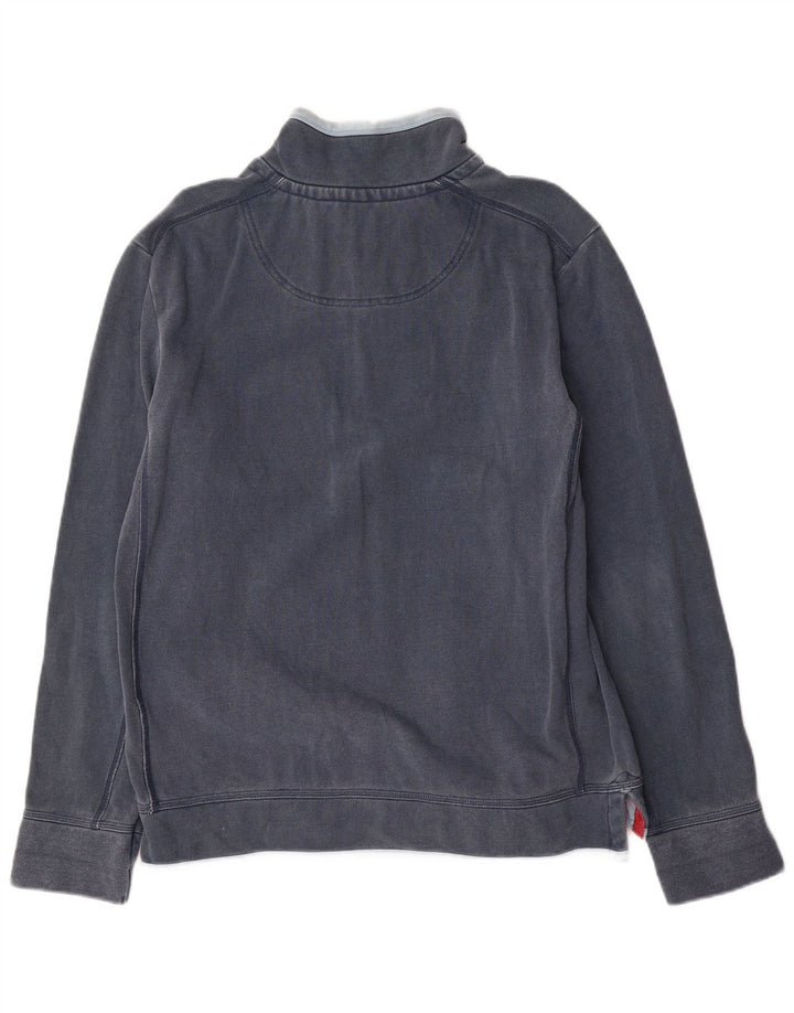 Felpa da uomo con collo con zip Fat Face, maglione medio, cotone blu navy