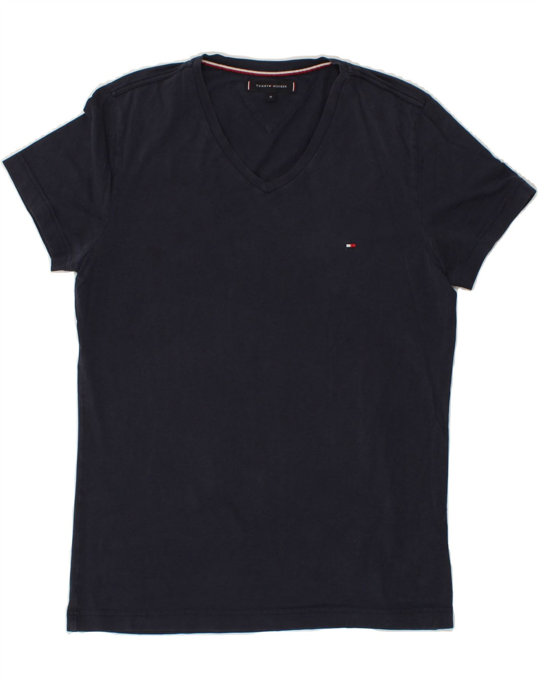 TOMMY HILFIGER Mens T-Shirt Top Medium Navy Blue Vintage Tommy Hilfiger and Second-Hand Tommy Hilfiger from Messina Hembry 