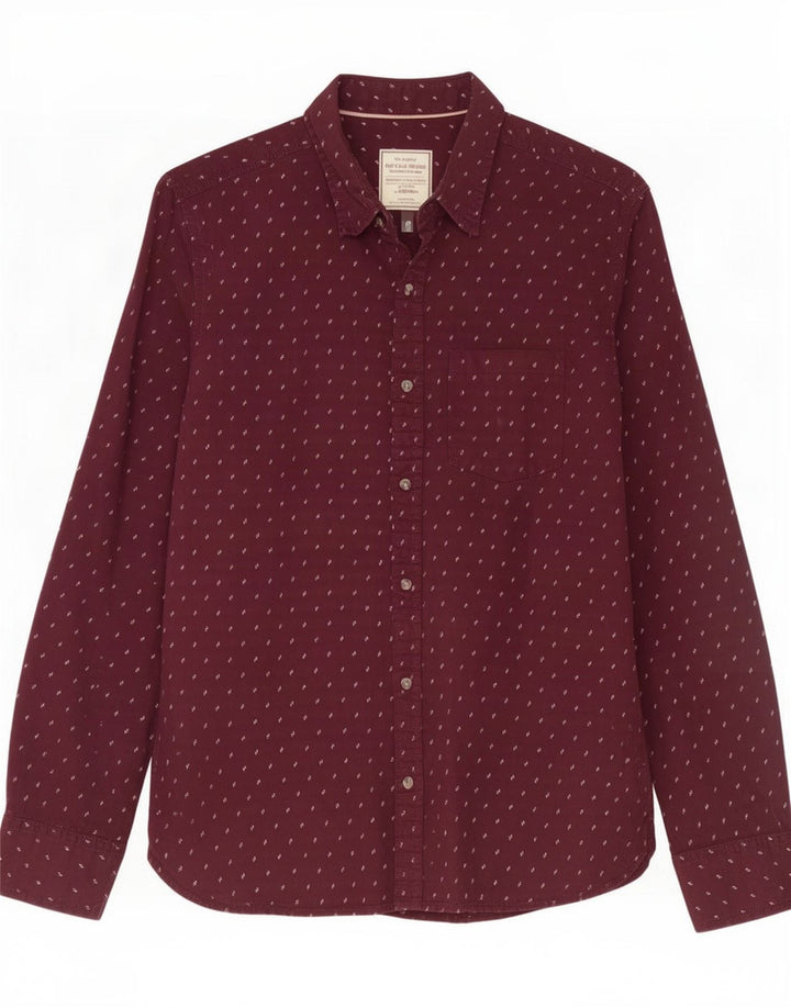 Camicia da uomo Fat Face Cotone maculato medio bordeaux