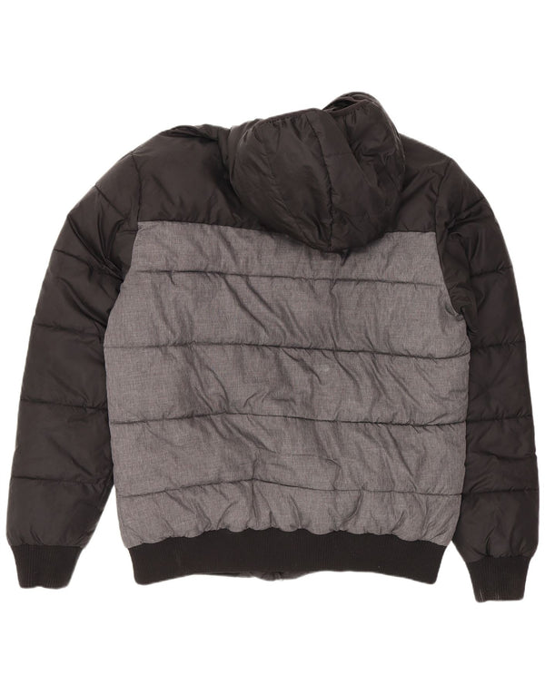 Giacca imbottita con cappuccio da uomo Ellesse UK 40 Large nera in poliammide color block