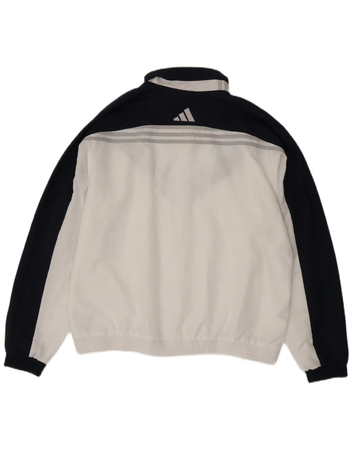Giacca da tuta da uomo Adidas UK 44/46 Large Poliestere color block bianco