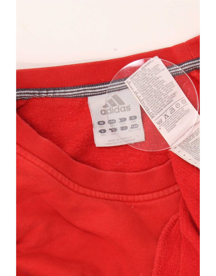 Felpa Adidas Uomo Maglione 2XL Rosso Cotone