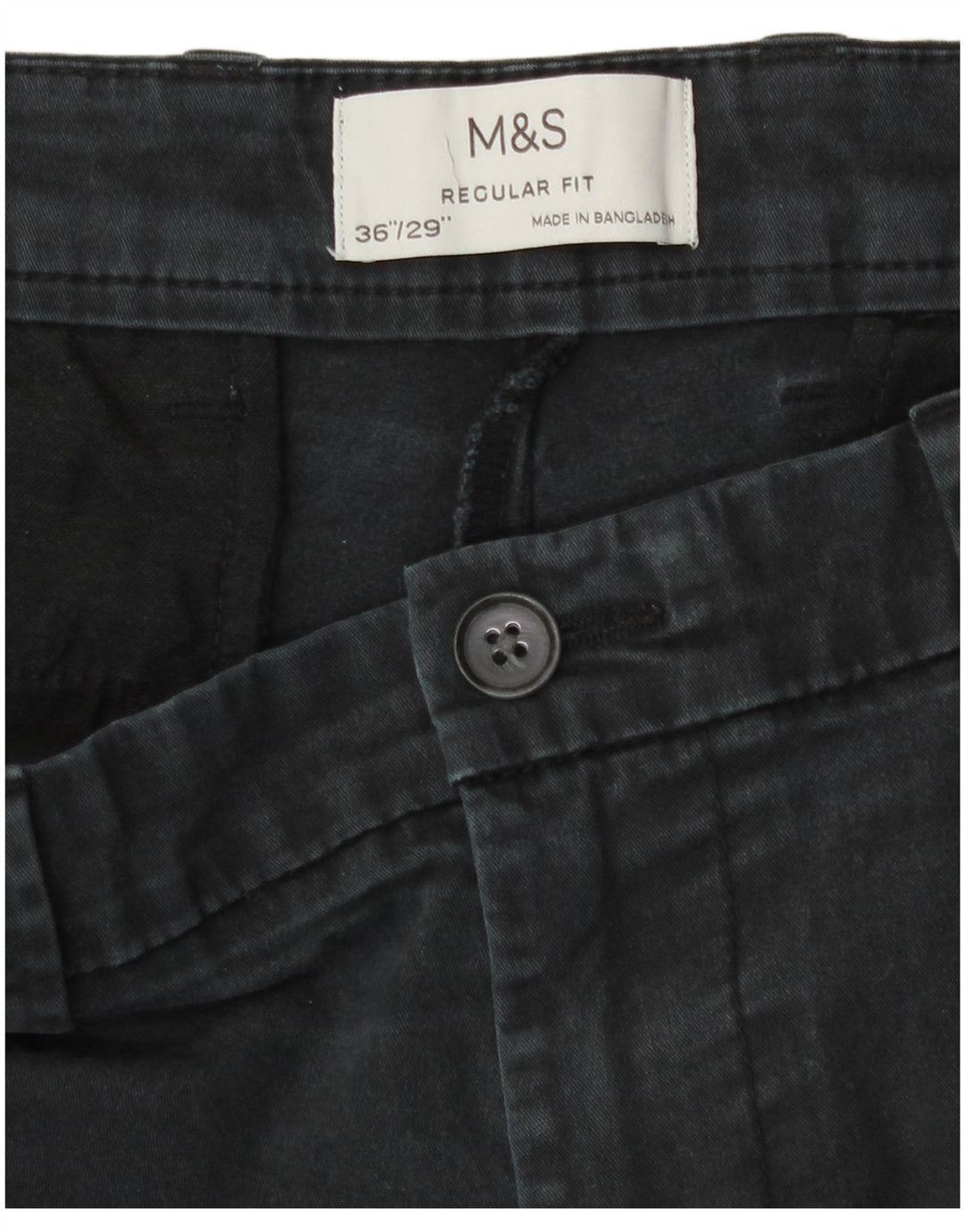 Pantaloni chino dritti vestibilità regolare da uomo Marks & Spencer W36 L29 Grigi