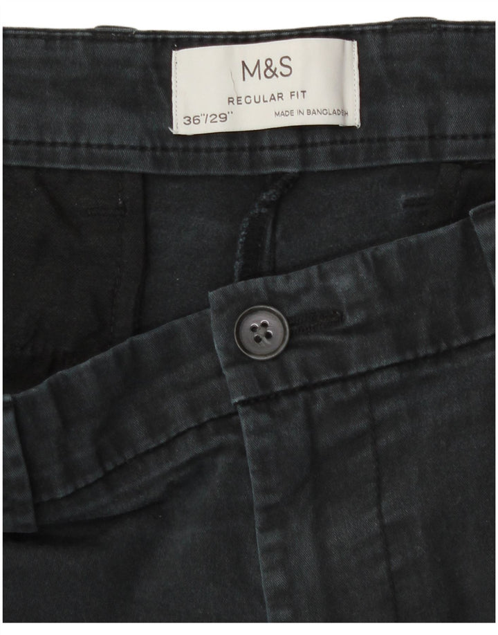 Pantaloni chino dritti vestibilità regolare da uomo Marks & Spencer W36 L29 Grigi