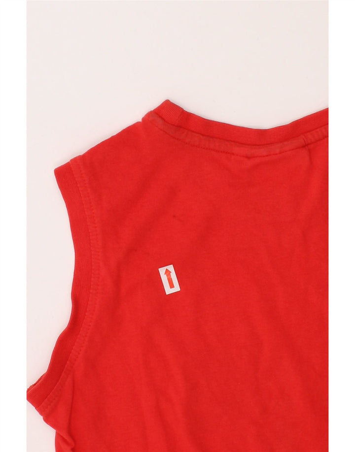 DIADORA Girls Graphic Vest Top 7-8 Years Medium  Red Cotton Vintage Diadora and Second-Hand Diadora from Messina Hembry 