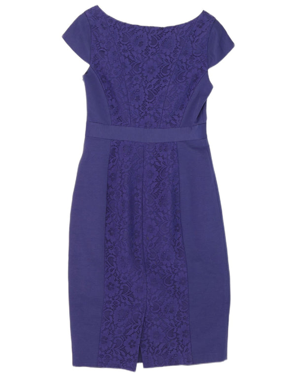 Abito tubino da donna Monsoon UK 10 Piccolo cotone floreale blu navy