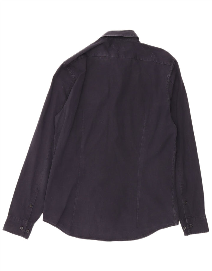 CALVIN KLEIN JEANS Camicia da uomo in cotone blu navy medio