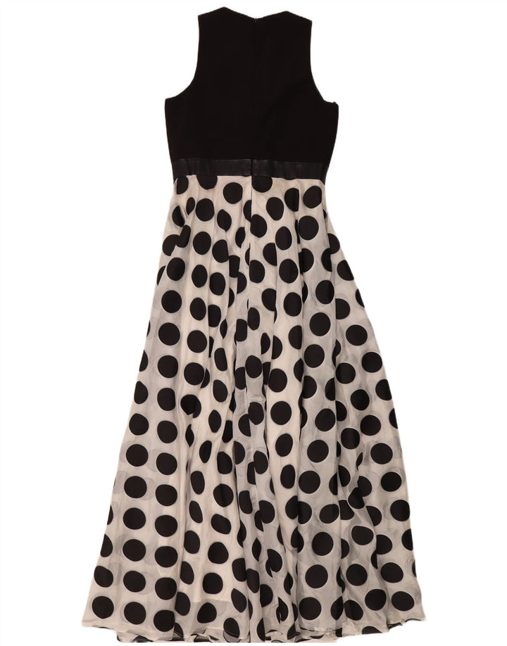 Abito lungo senza maniche da donna COAST UK 12 Poliestere medio a pois bianco