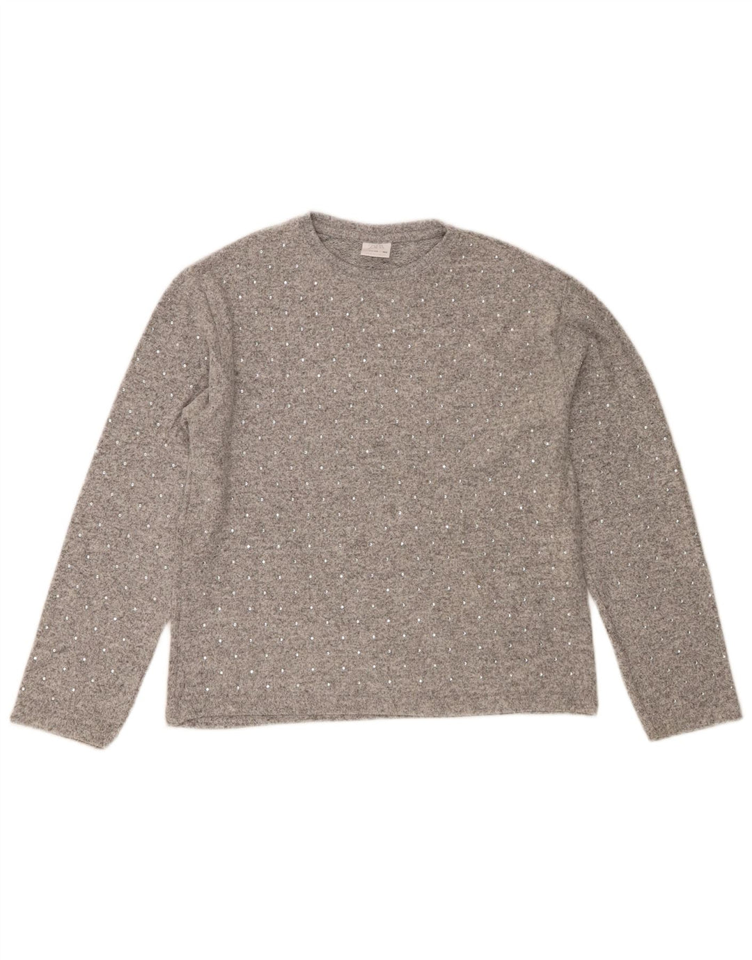 Maglione girocollo per ragazze Zara 11-12 anni in poliestere grigio