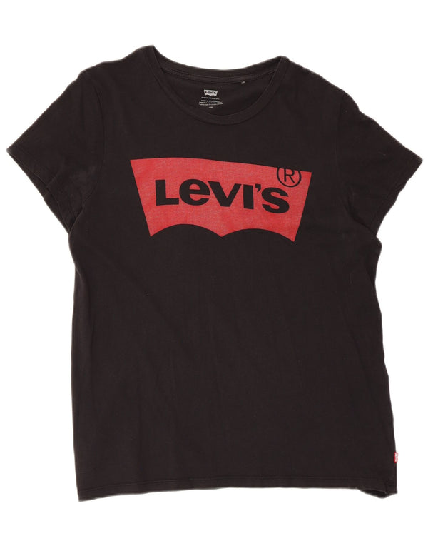 T-shirt grafica da donna Levi's Top UK 14 grande nera
