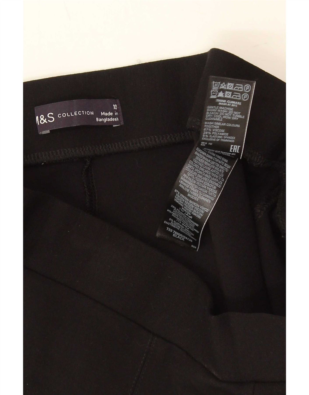 Leggings da donna Marks & Spencer UK 10 Small viscosa nera