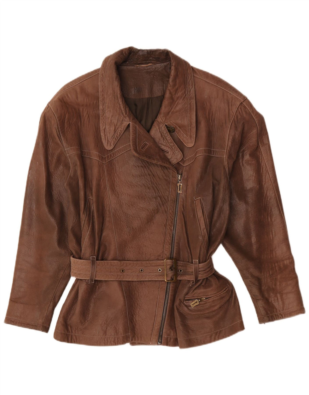Giacca in pelle oversize da donna Maze EU 38 Pelle marrone medio