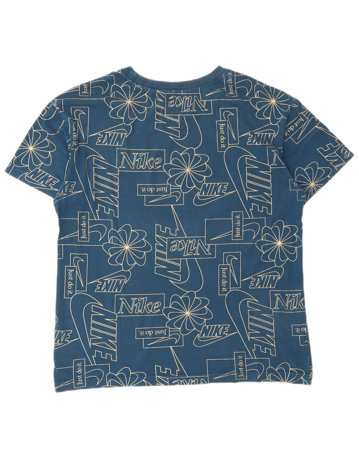 T-shirt grafica da uomo Nike Top Small in cotone blu navy