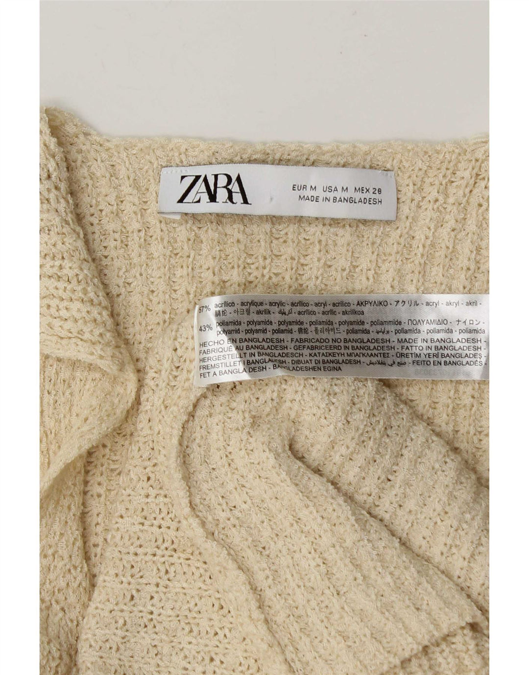 Canottiera da donna Zara UK 12 Acrilico beige medio