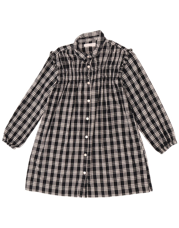 Abito chemisier a maniche lunghe per ragazze Zara 11-12 anni in cotone a quadri nero